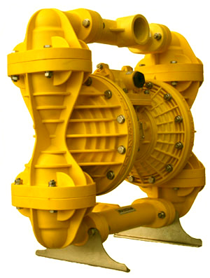 Перекачивающий воздушный насос диафрагменного типа пневматический синтетический Pumps 2000 с шариковыми клапанами, нагнетание 2 дюйма, серия Yellow