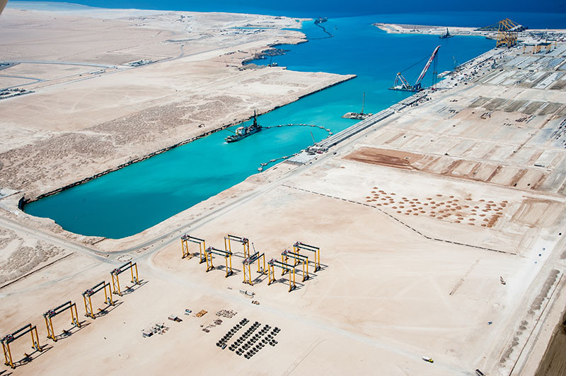 Акватория порта King Abdullah с высоты птичьего полета