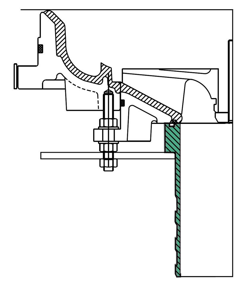 Чертеж схема адаптера переходника оснастки для последовательного подключения центробежных электрических осушительных дренажных погружных насосов высокого напора – до 90 метров